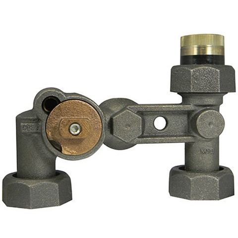 Standard Meter Bars with Integral Swivels - Back Inlet with High Security Valve x Top Outlet, Cast - Meter Bars & Connections